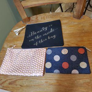 Too Faced, Bath & Body Works & Black Canvas make-up bags/pouches